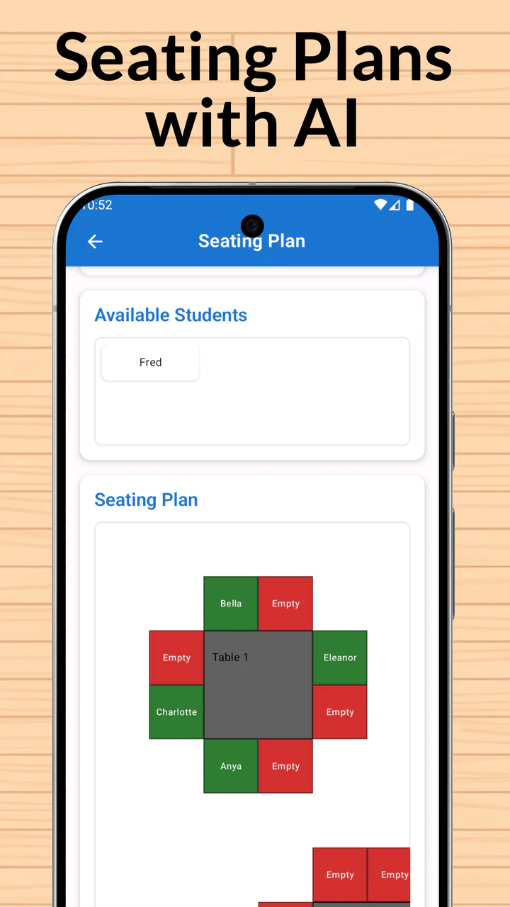 Classroom Planner showing a classroom seating plan